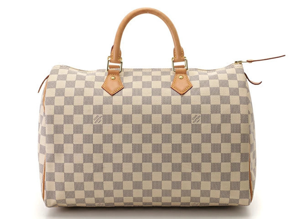 LOUIS VUITTON Speedy Handbag Azur White